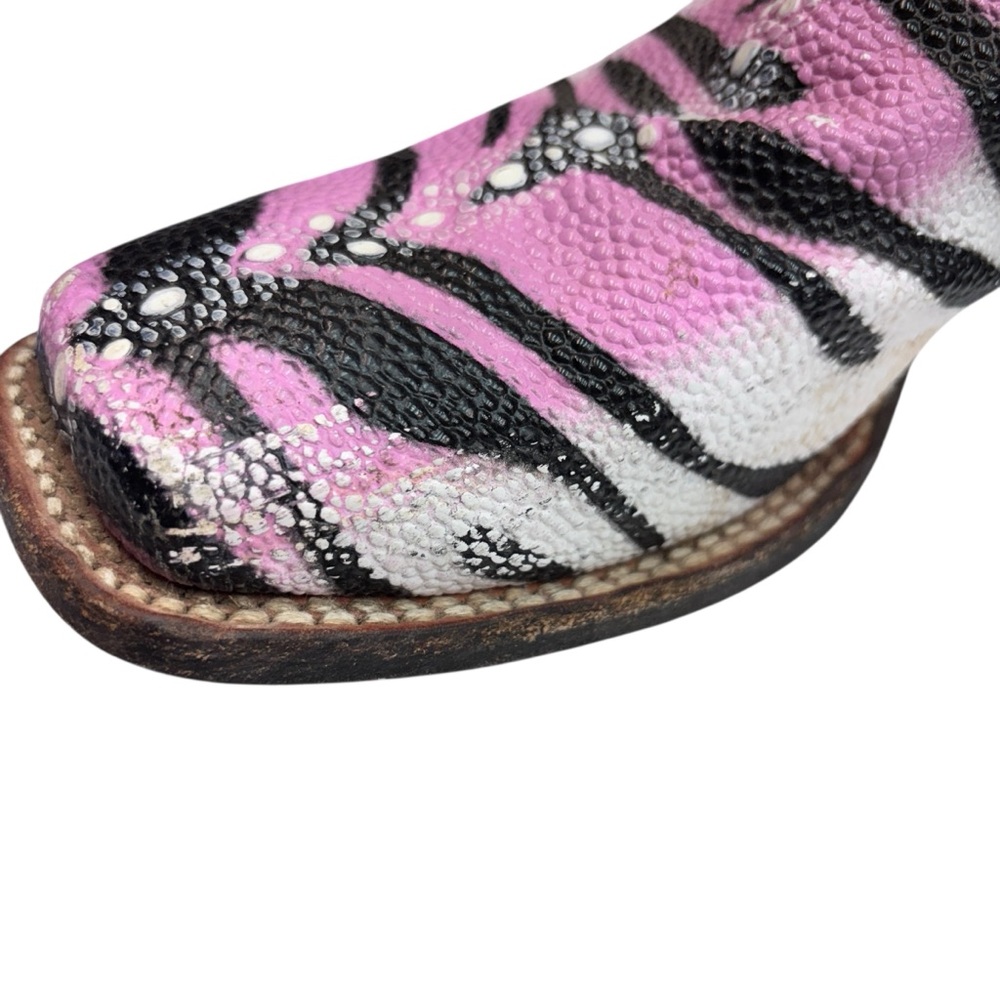 NOCONA TIGER STINGRAY PINK TIGER BOOTS SZ 7.5B - Picture 10 of 14